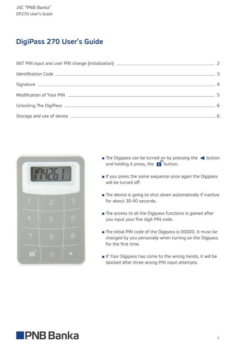 Vasco DigiPass 270 Manuel utilisateur Vasco DigiPass 270 Manuel utilisateur