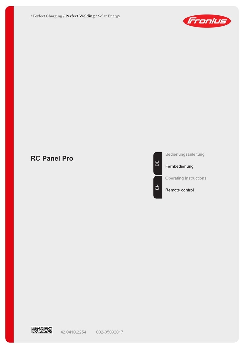 FRONIUS RC Panel Pro Manuel utilisateur FRONIUS RC Panel Pro Manuel utilisateur