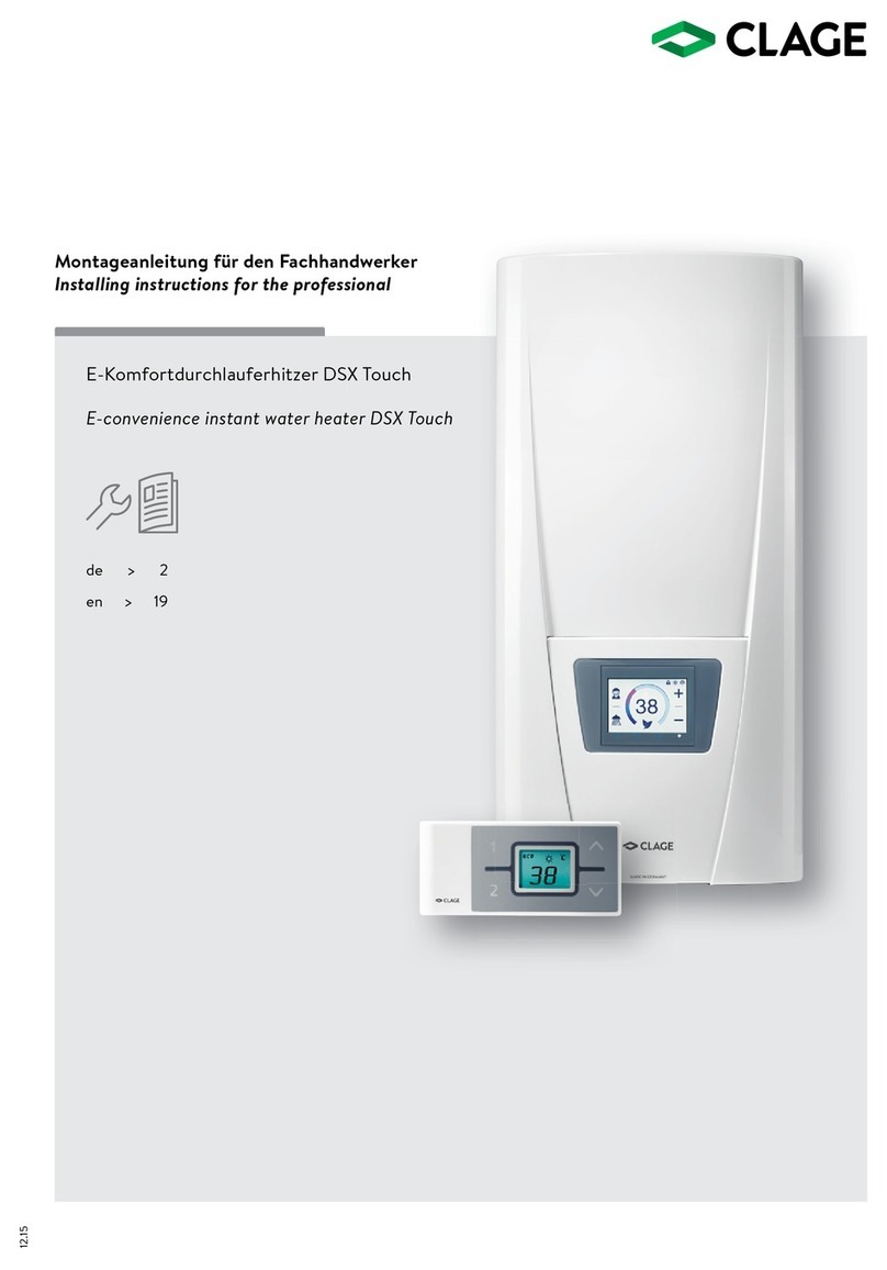 clage DSX Touch Mode d’emploi
