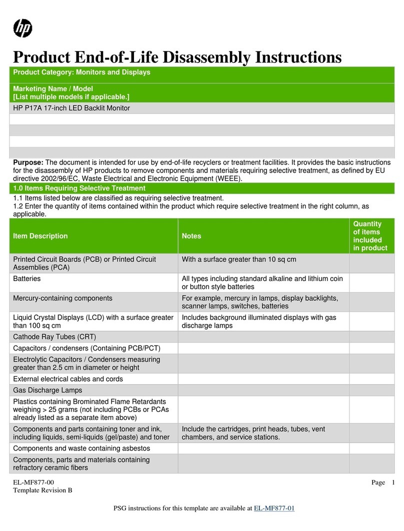 HP ProDisplay P17A Instructions d'installation