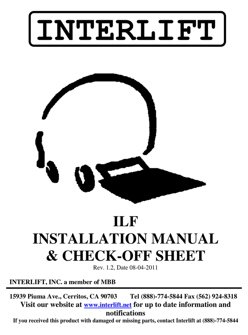 Interlift ILF Series Manuel utilisateur Interlift ILF Series Manuel utilisateur
