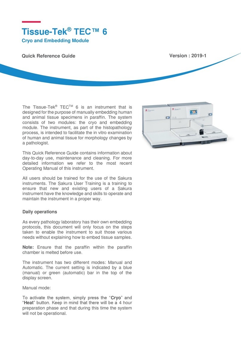 Sakura Tissue-Tek TEC 6 Manuel utilisateur