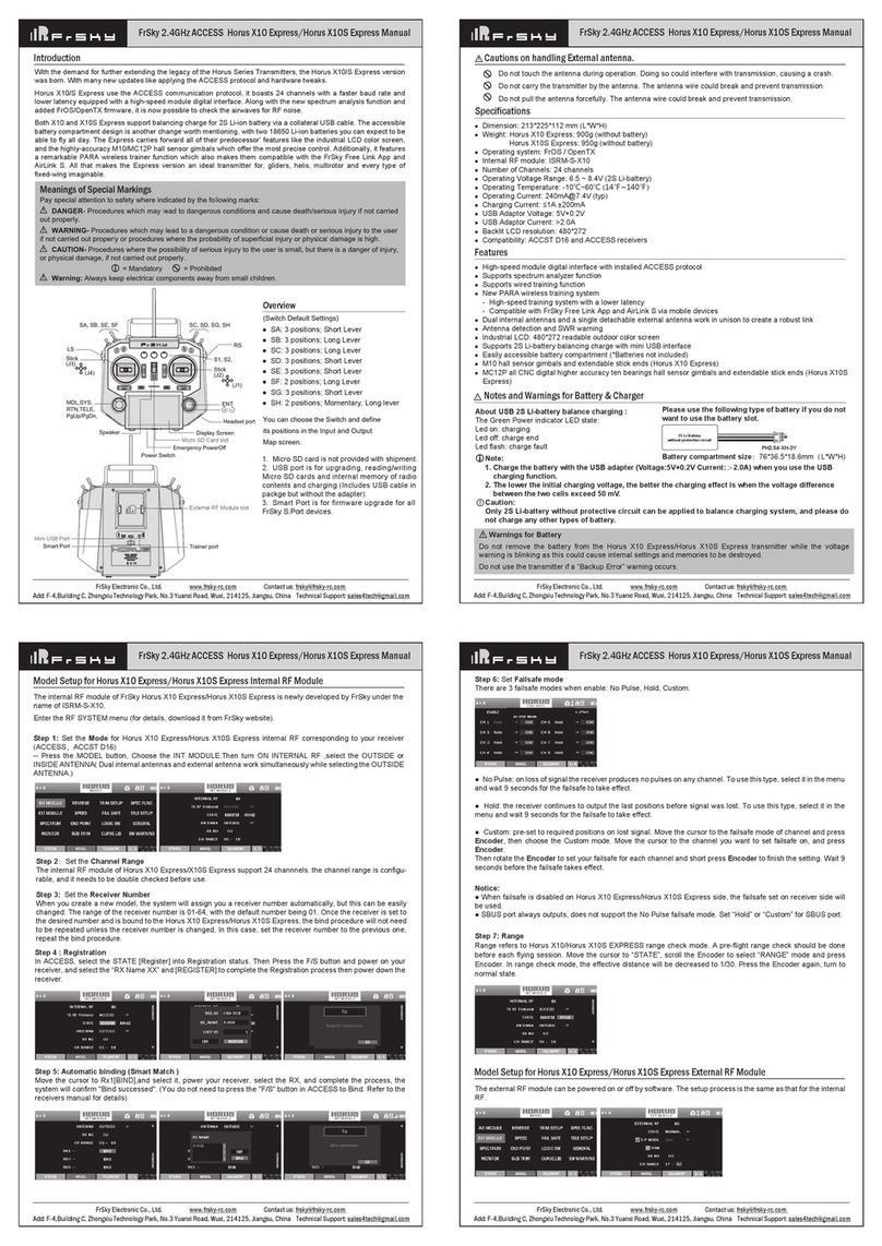 FrSky HORUS X10S Manuel utilisateur