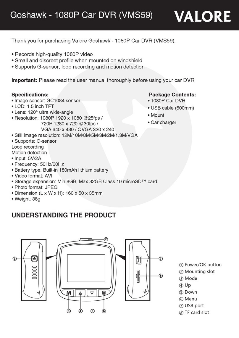 Valore Goshawk VMS59 Manuel utilisateur Valore Goshawk VMS59 Manuel utilisateur