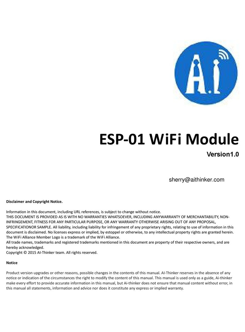 Ai-Thinker ESP-01 Manuel utilisateur Ai-Thinker ESP-01 Manuel utilisateur