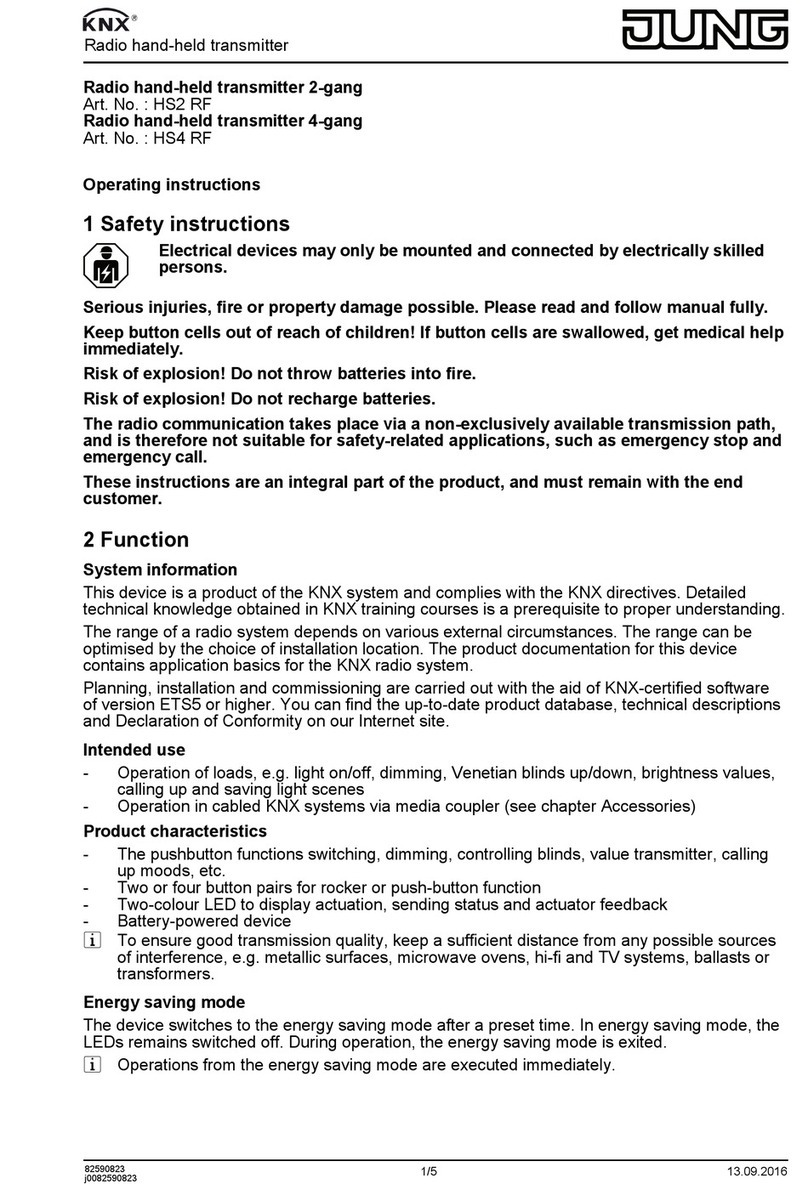 Jung HS2 RF Manuel utilisateur