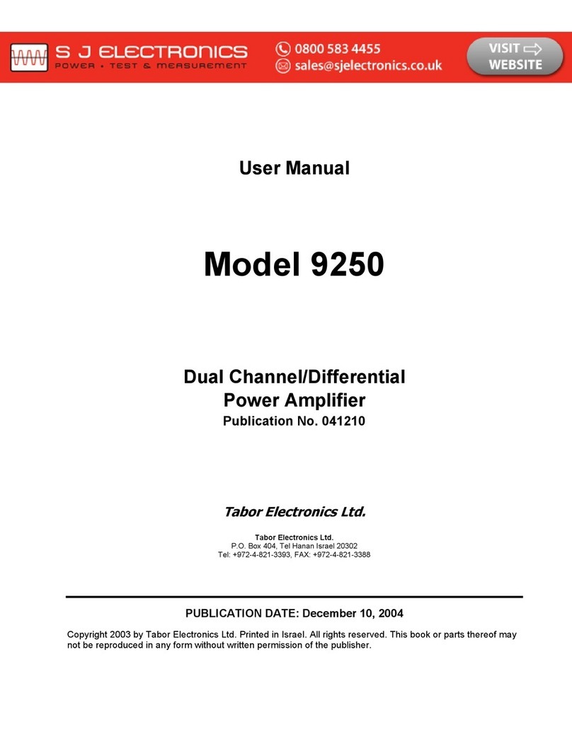 Tabor Electronics 9250 Manuel utilisateur Tabor Electronics 9250 Manuel utilisateur