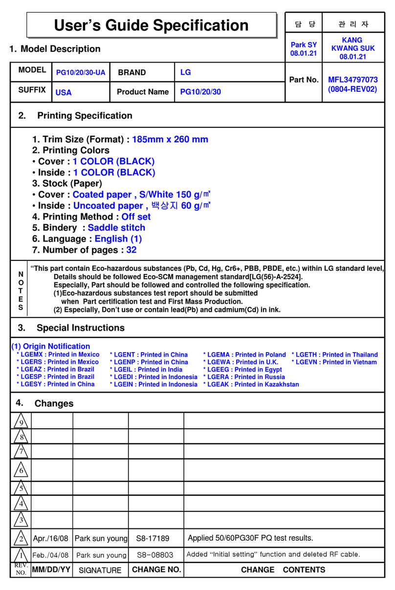 LG 42PG10 Series Manuel utilisateur