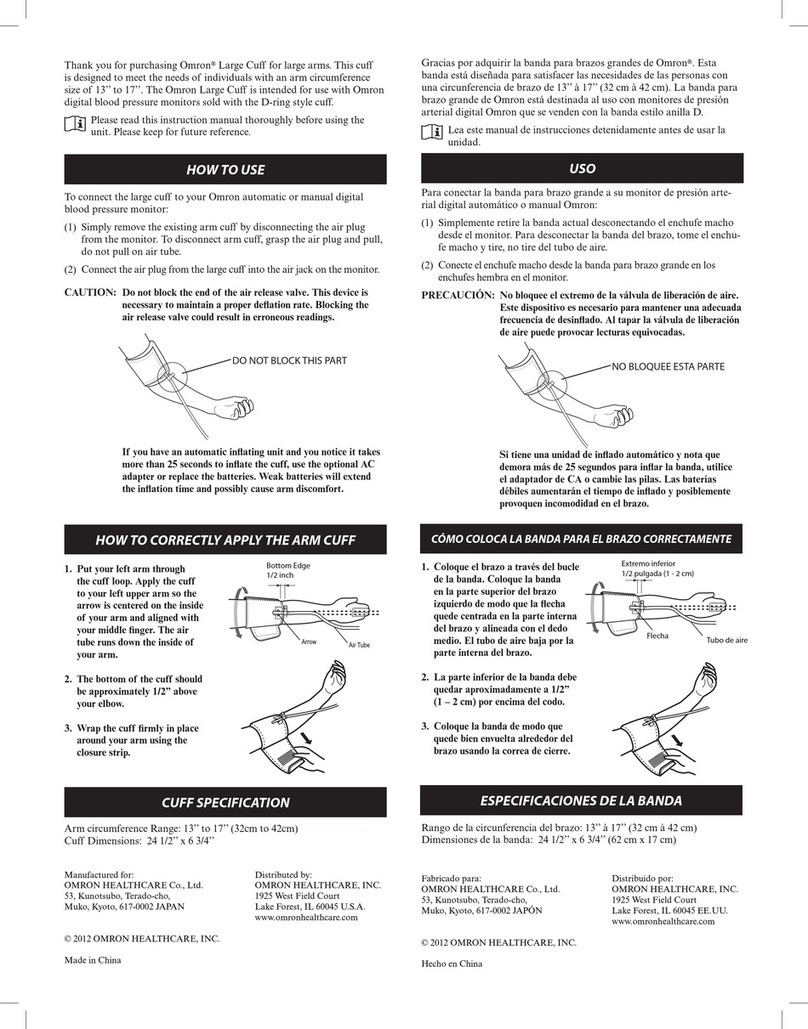 Omron Large Cuff Manuel utilisateur