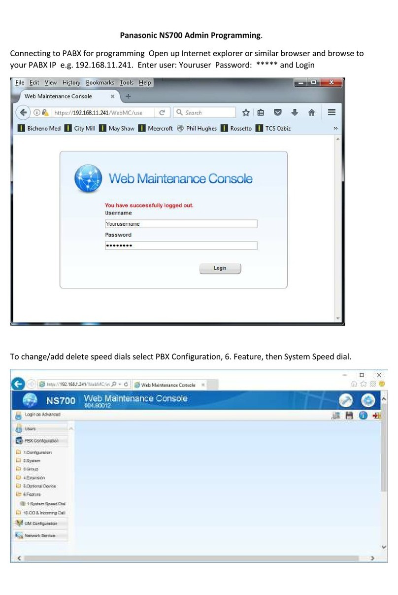 Panasonic NS700 Manuel d'installation