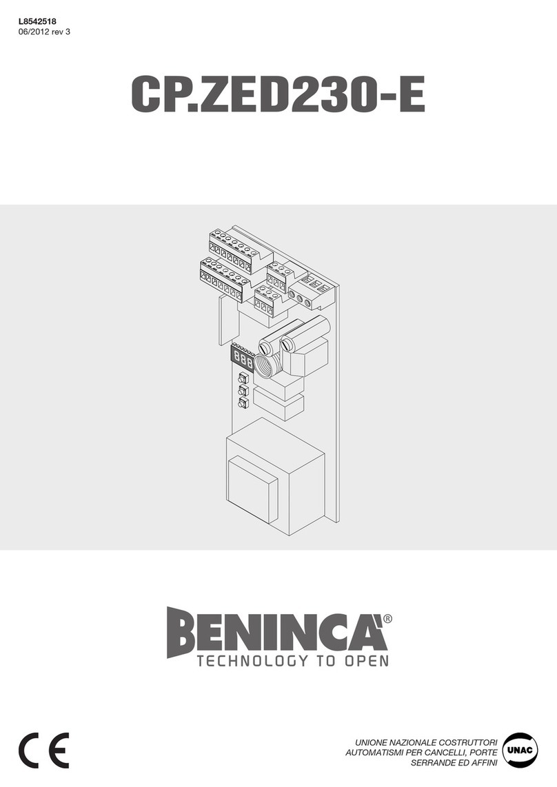 Beninca CP.ZED230-E Manuel utilisateur Beninca CP.ZED230-E Manuel utilisateur