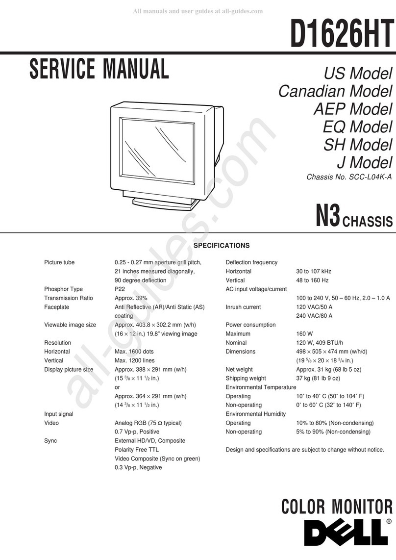 Dell D1626HT - UltraScan 1600HS - 21" CRT Display Manuel utilisateur