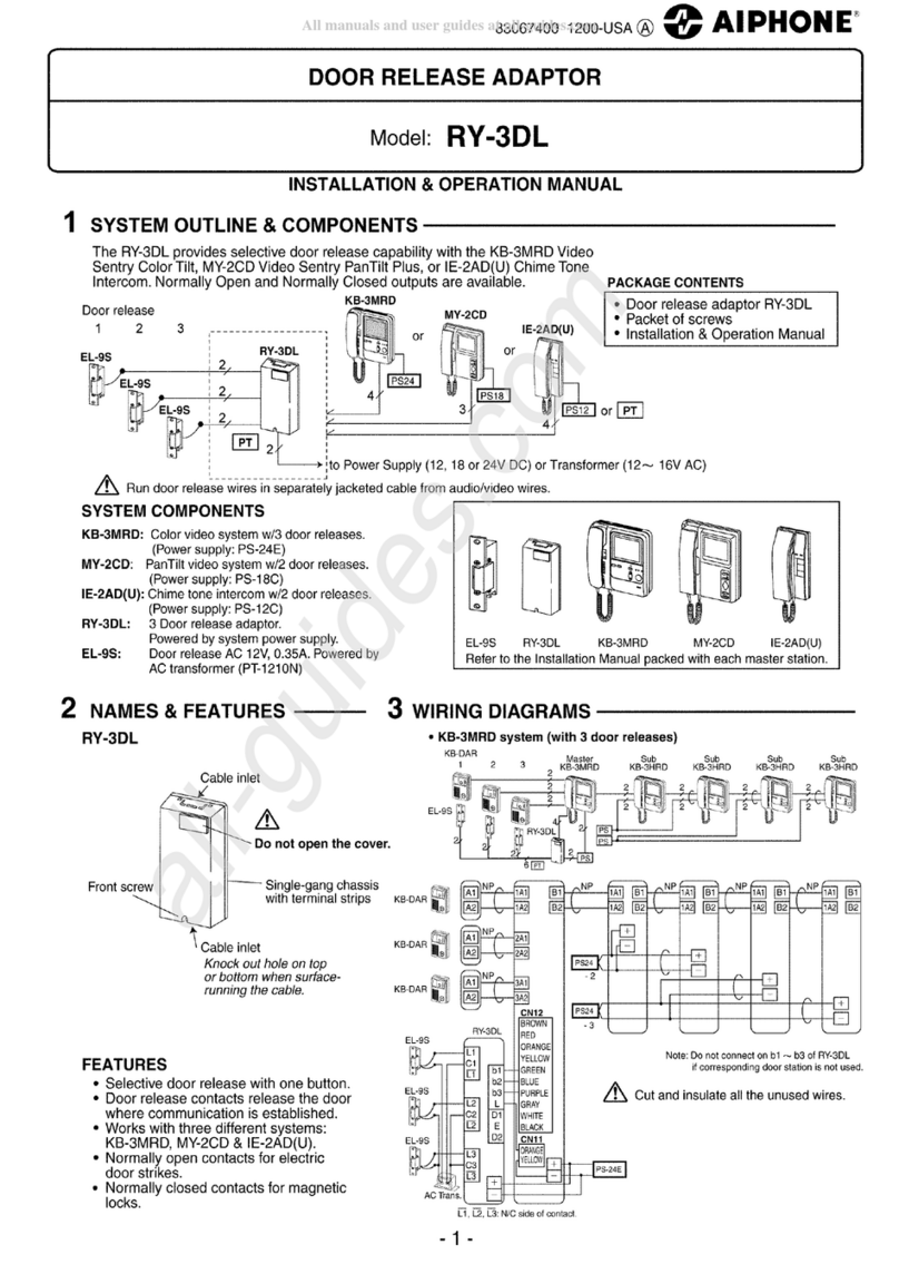 Aiphone RY-3DL Manuel utilisateur