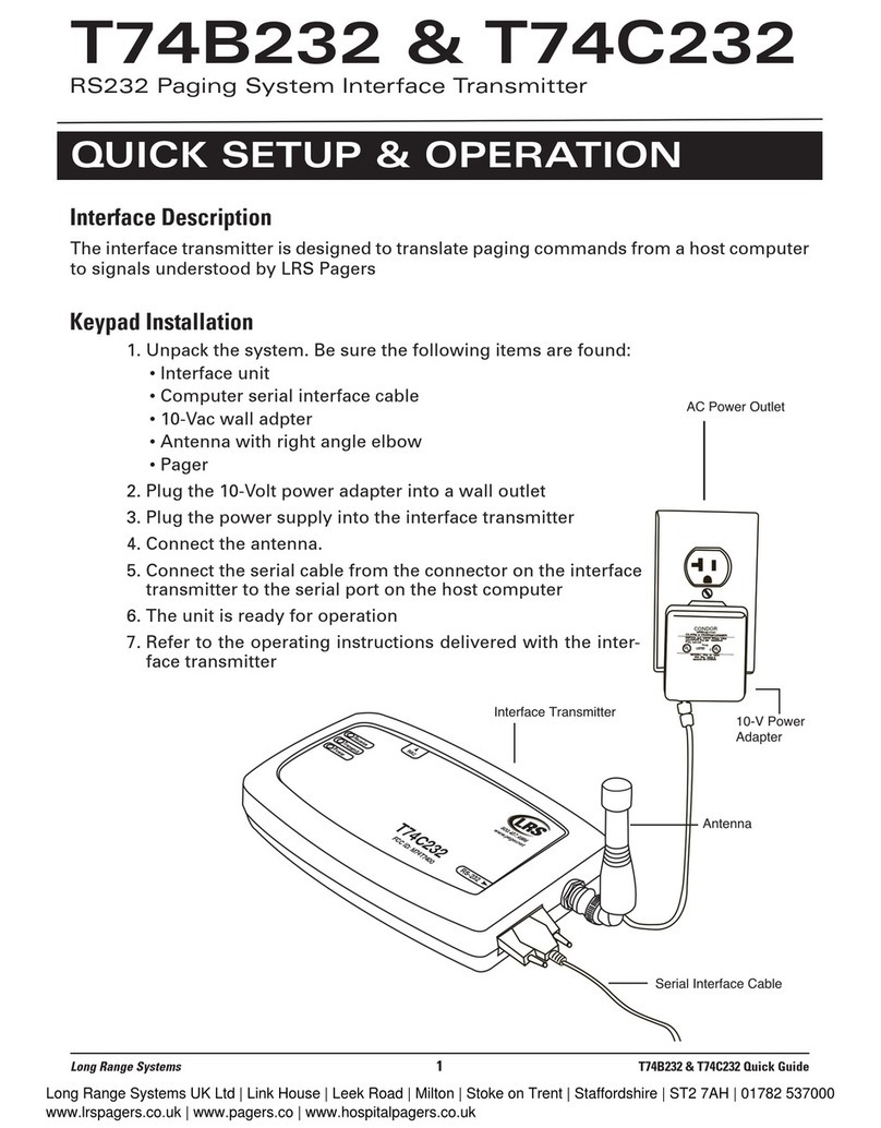 Long Range Systems T74C232 Fiche technique