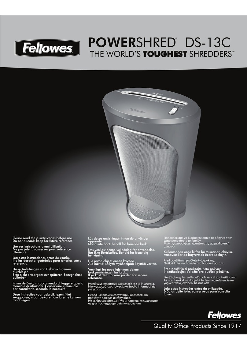 Fellowes POWERSHRED DS-13C Manuel utilisateur Fellowes POWERSHRED DS-13C Manuel utilisateur