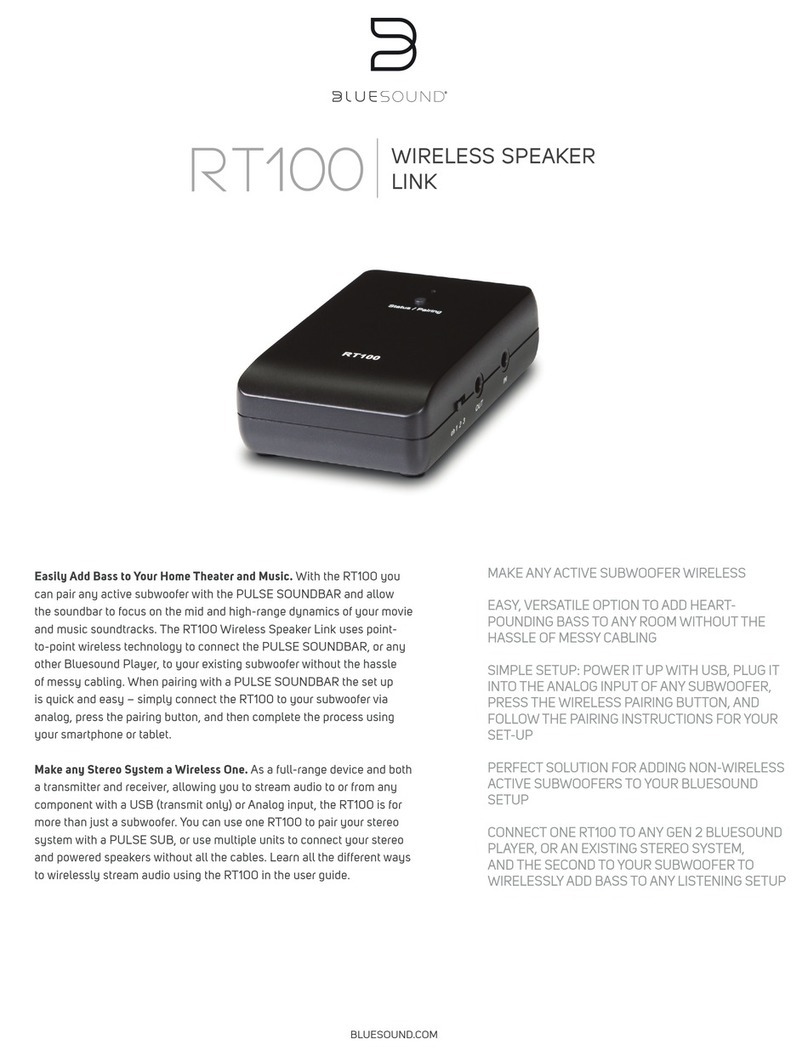 Bluesound RT100 Manuel utilisateur
