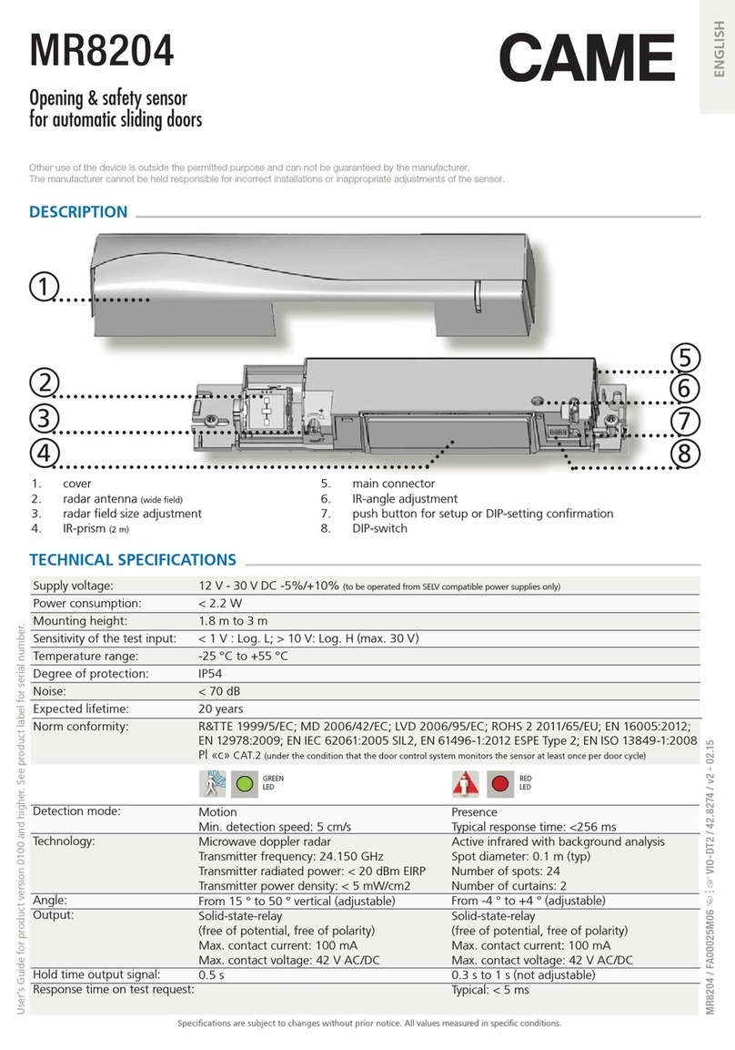 CAME MR8204 Manuel utilisateur