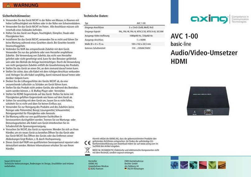 axing Basic-line AVC 1-00 Manuel utilisateur