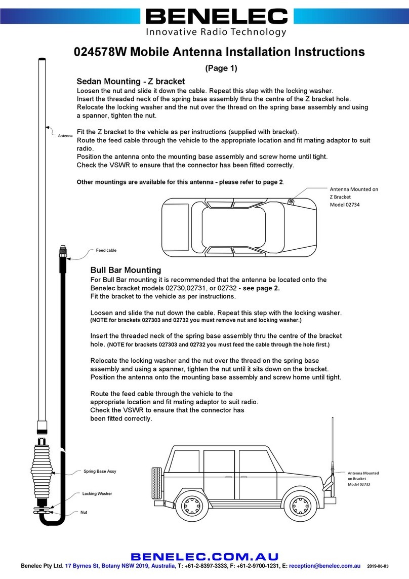 Benelec 024578W Manuel utilisateur