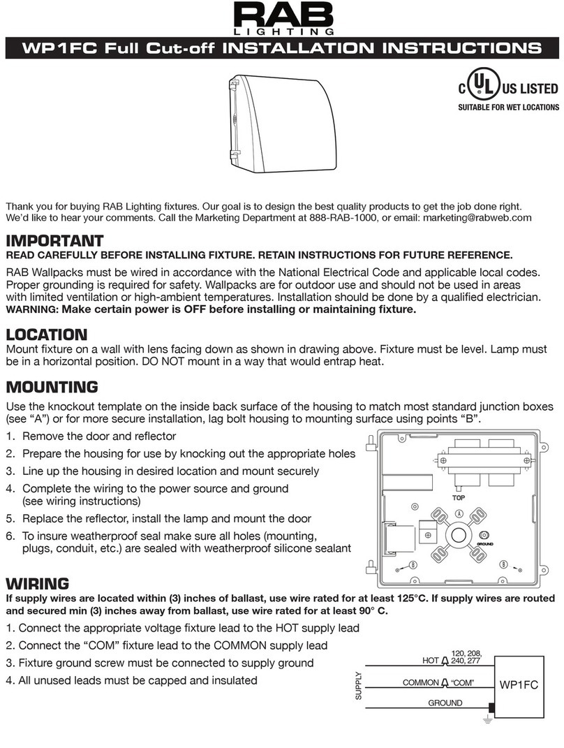 RAB Lighting WP1FC Manuel utilisateur RAB Lighting WP1FC Manuel utilisateur