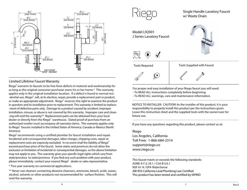 Riego L92001 Manuel utilisateur