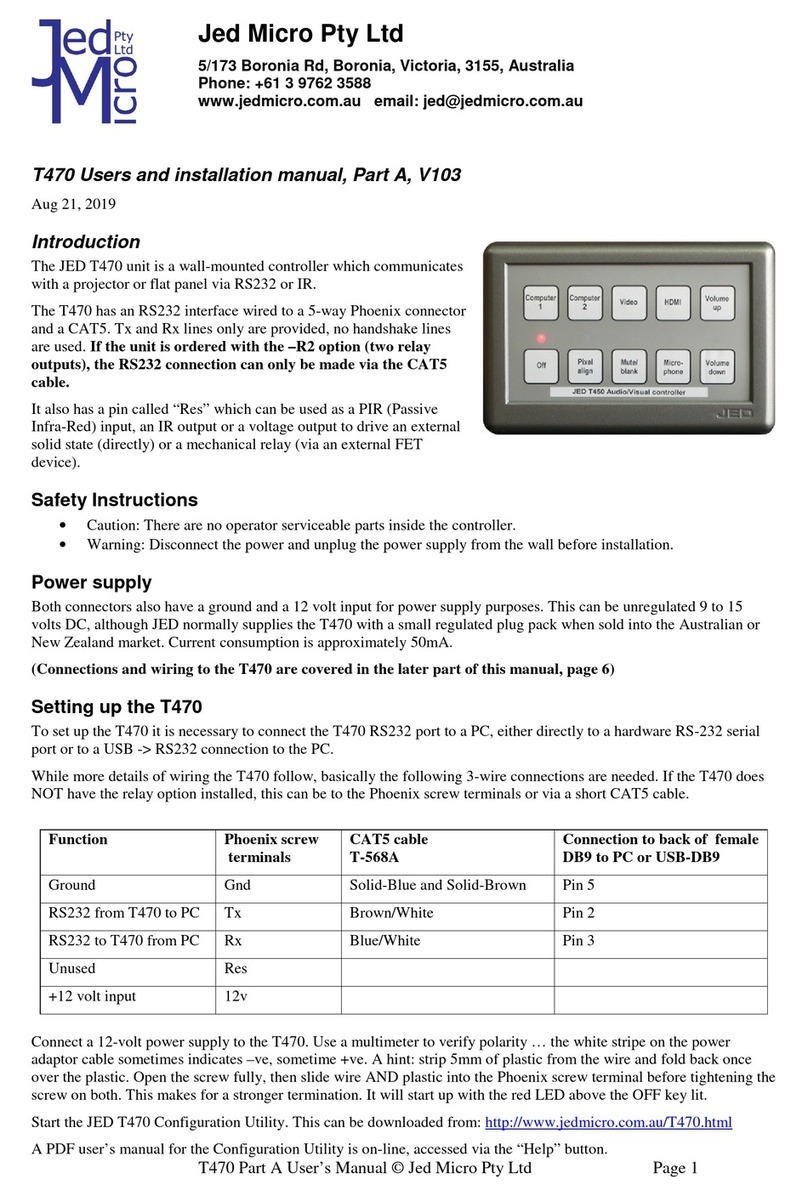 JED Micro T470 Manuel d'utilisation