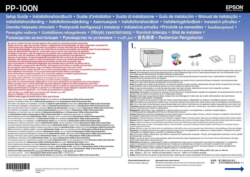 Epson PP-100N - Discproducer - DVD Duplicator x2 Manuel utilisateur