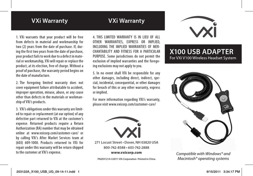 VXI X100 Manuel utilisateur VXI X100 Manuel utilisateur