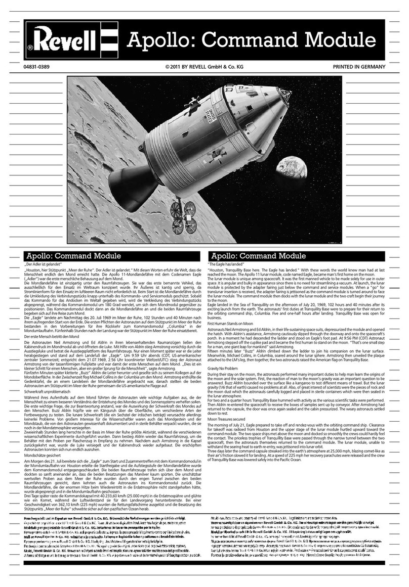 REVELL Apollo: Command Module Manuel utilisateur