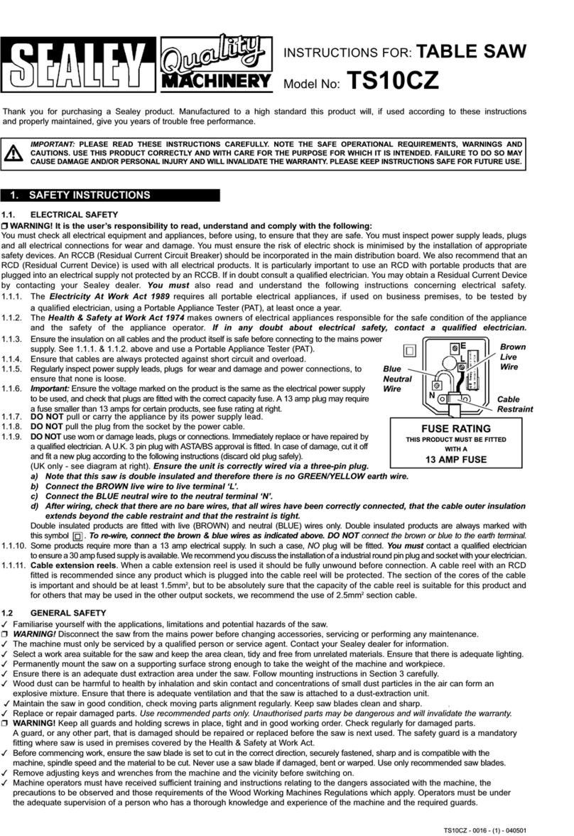 Sealey TS10CZ Manuel utilisateur