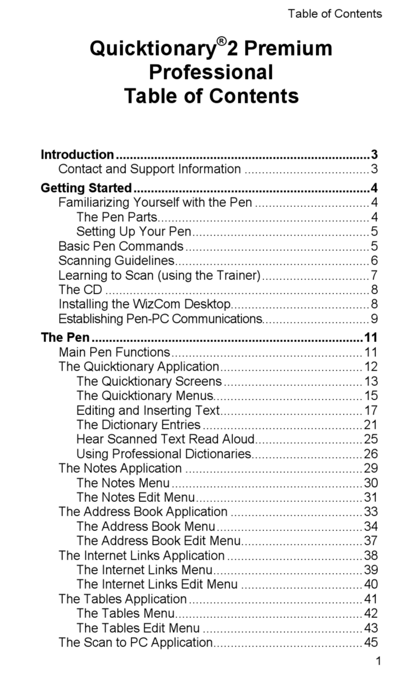 WizCom Technologies Quicktionary 2 PremiumProfessional Manuel utilisateur