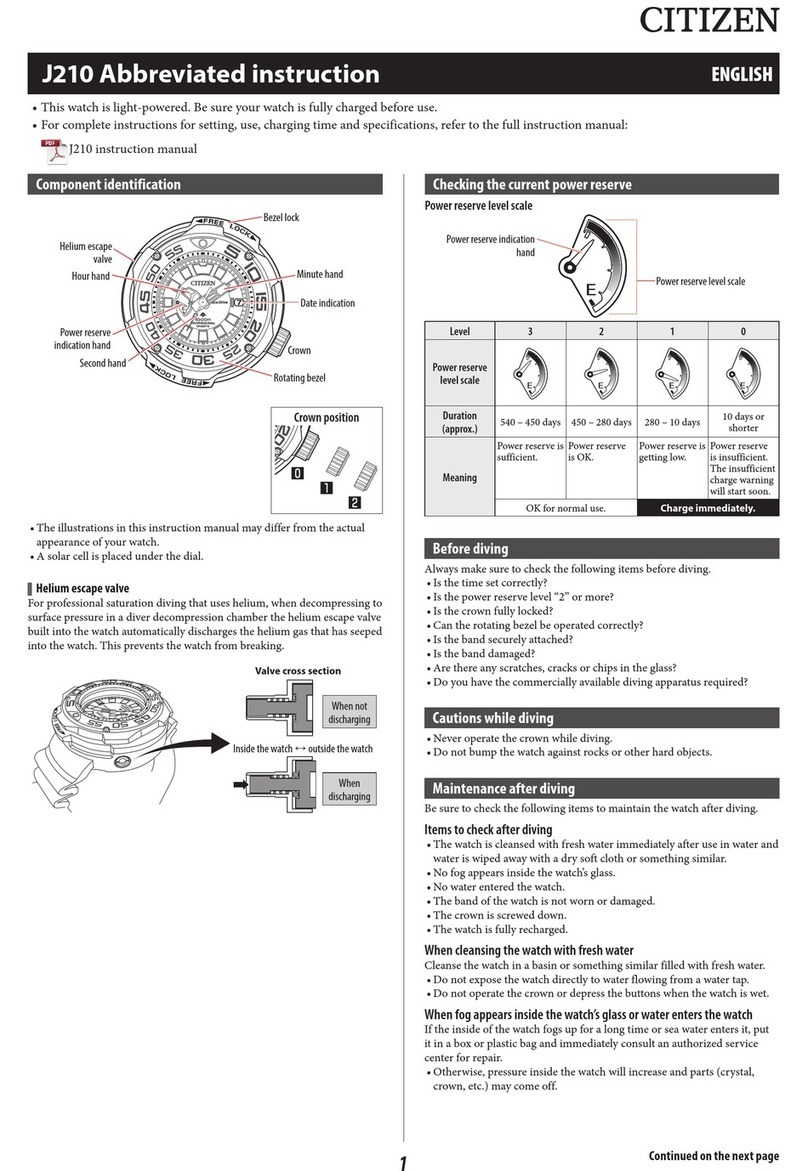 Citizen J210 Manuel utilisateur