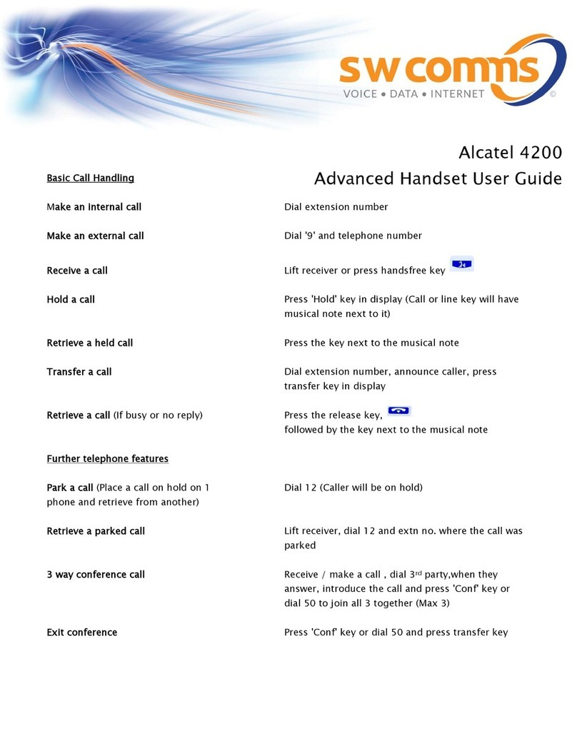 SW Comms Alcatel 4200 Manuel utilisateur