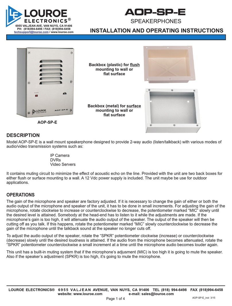 Louroe Electronics AOP-SP-E Manuel utilisateur