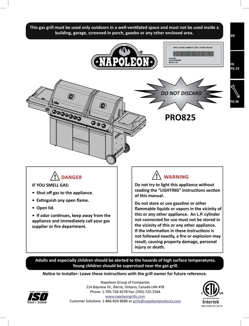 Napoleon PRO825 Manuel utilisateur