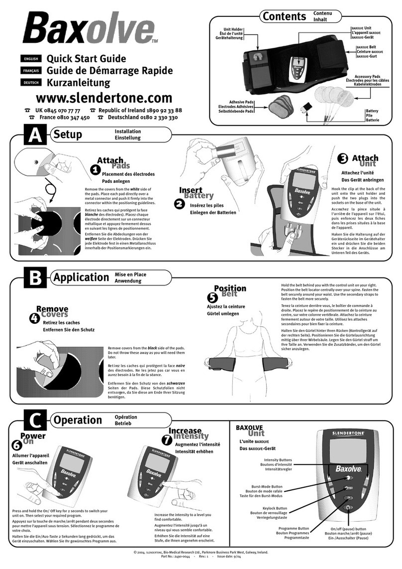 Slendertone Baxolve Series Manuel utilisateur