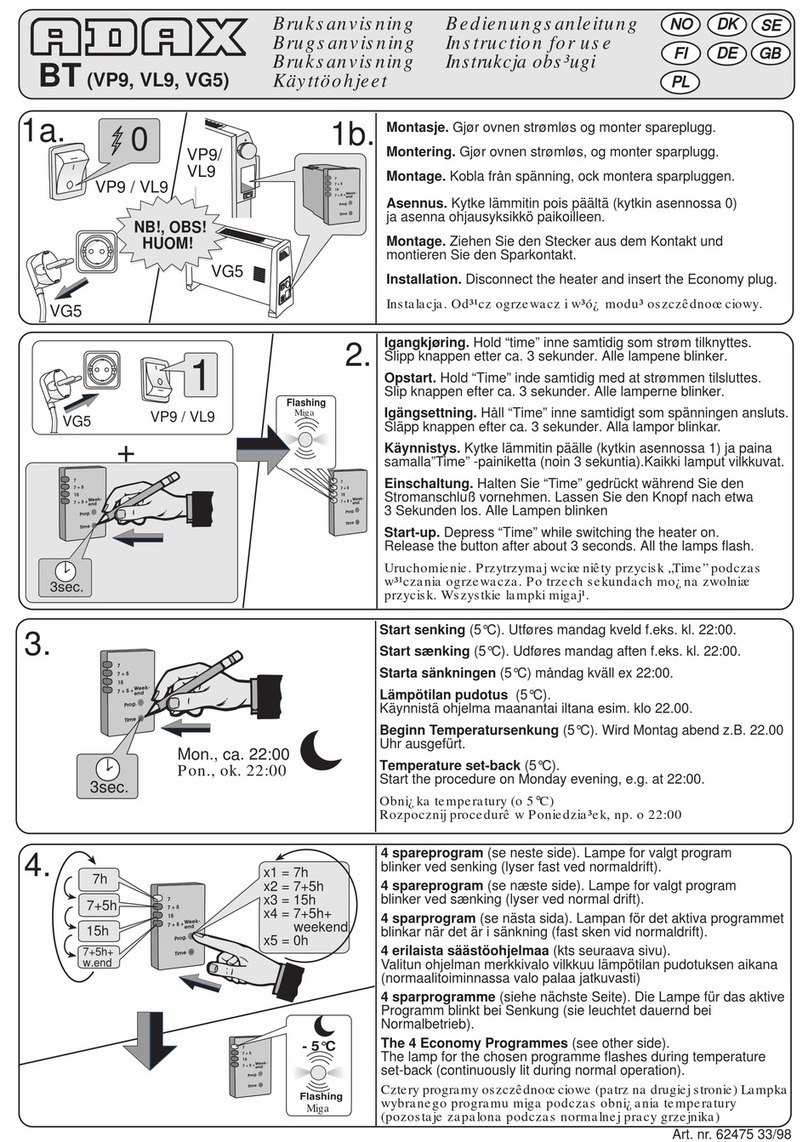 Adax BT Manuel utilisateur