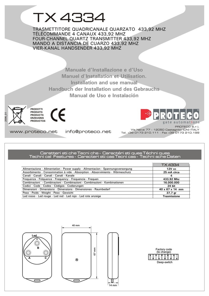 Proteco TX 4334 Mode d’emploi