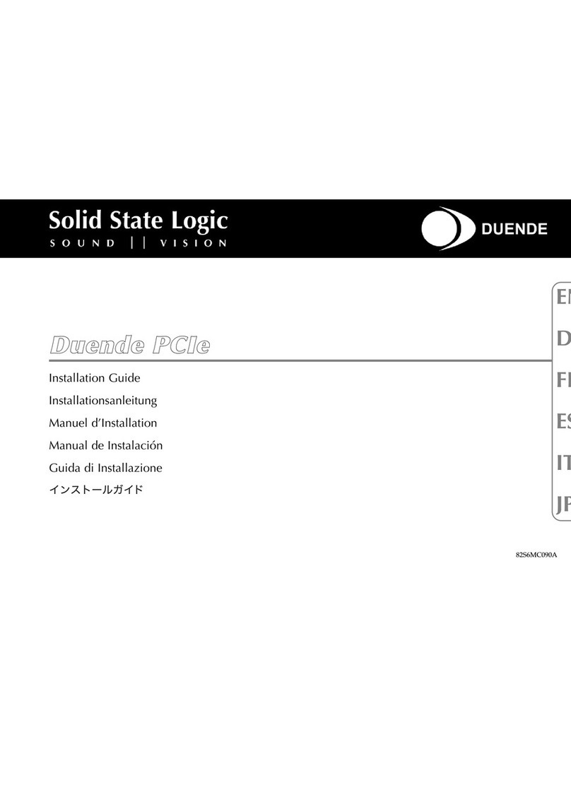 Solid State Logic DUENDE PCIe Manuel utilisateur