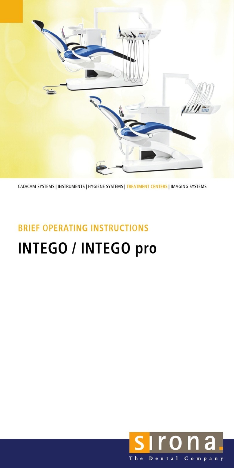 Sirona Intego Caractéristiques techniques