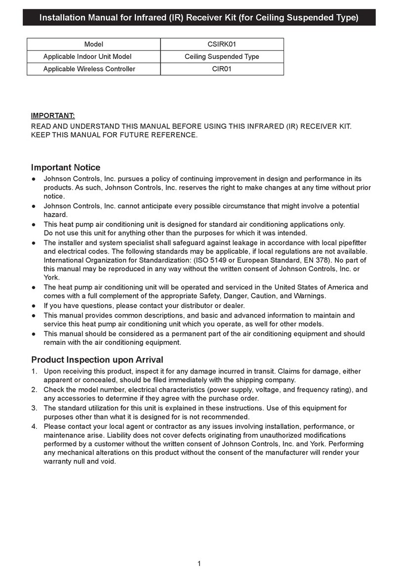 Johnson Controls CSIRK01 Manuel utilisateur