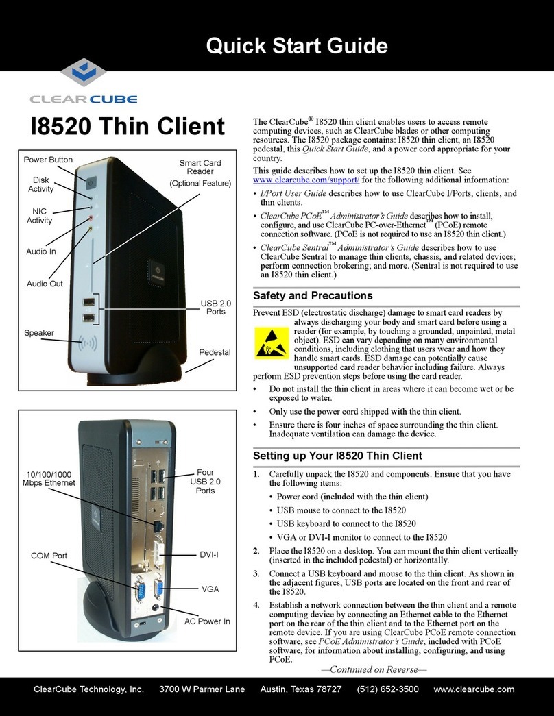 ClearCube Thin Client I8520 Manuel utilisateur