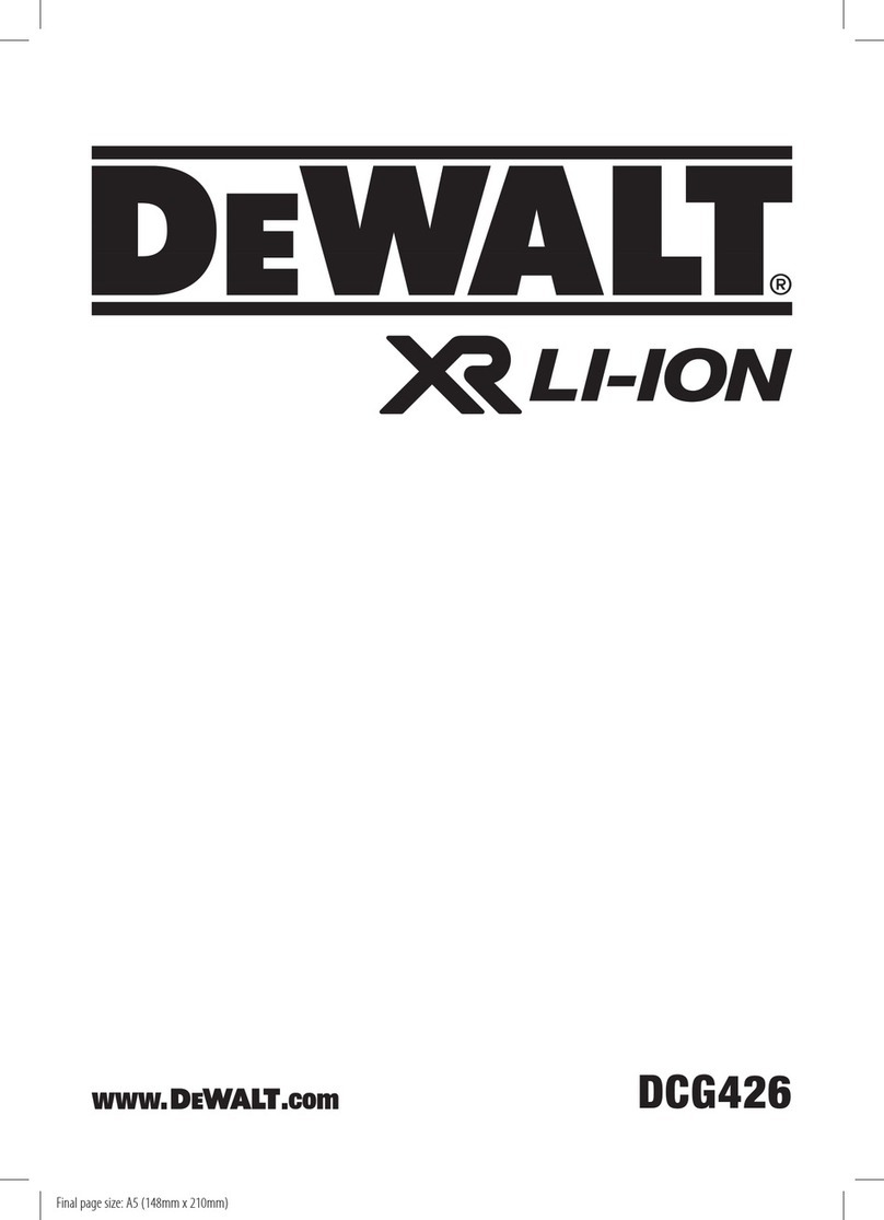 DeWalt DCG426 Manuel utilisateur