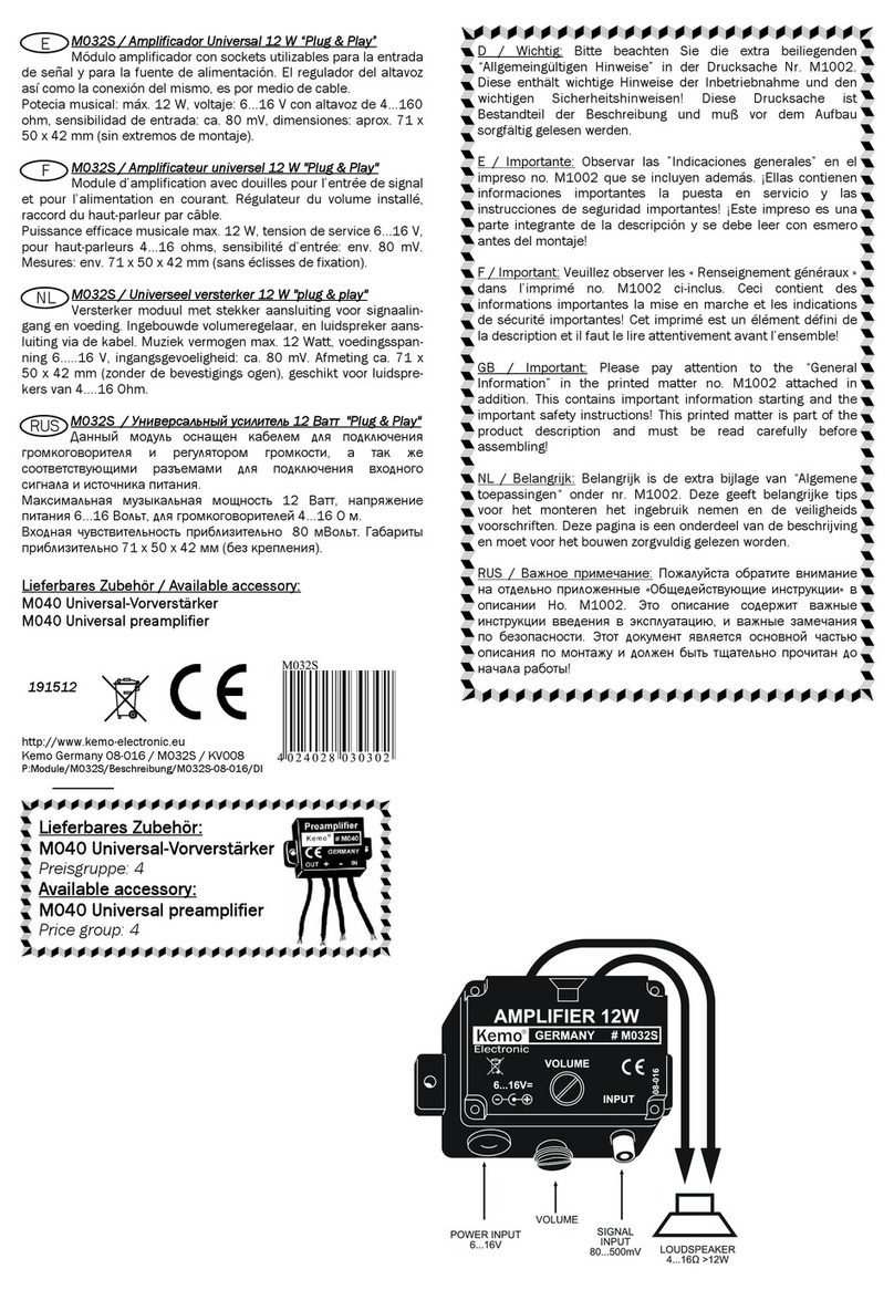 Kemo Electronic M032S Manuel utilisateur