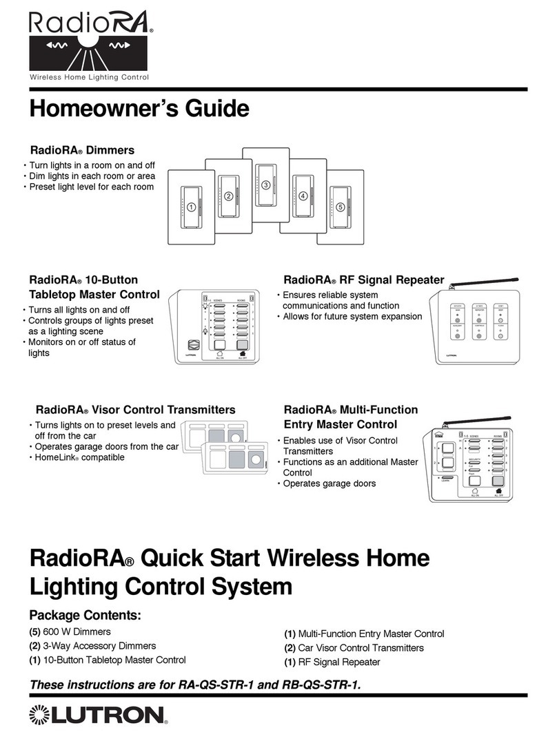 Lutron Electronics RadioRA Instructions de montage
