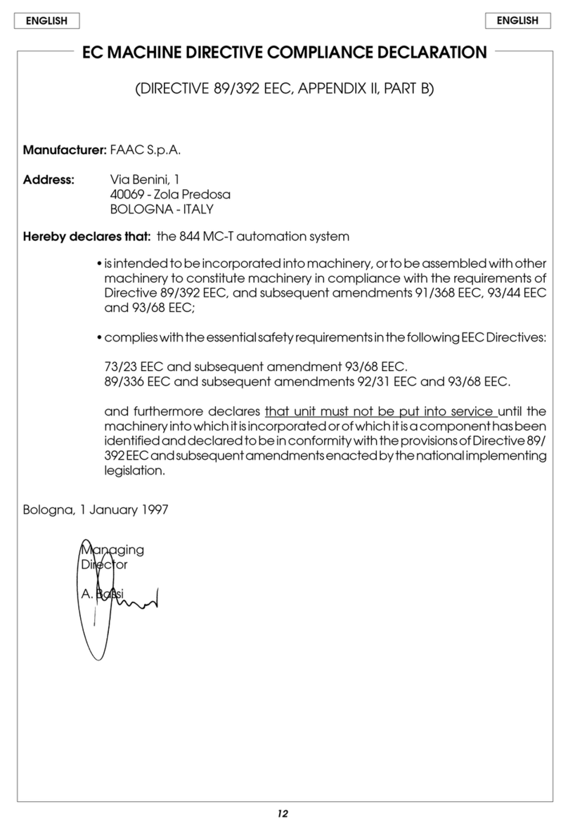 FAAC 844 MC-T Manuel utilisateur