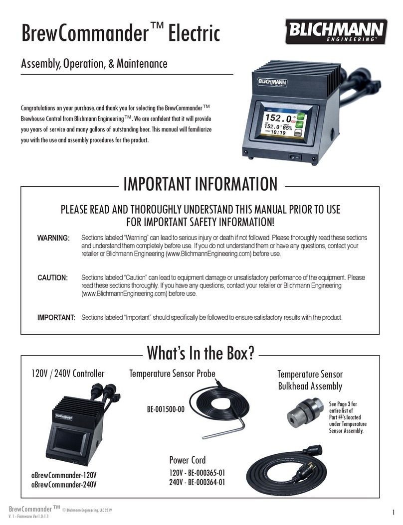Blichmann BrewCommander Instructions d'installation Blichmann BrewCommander Instructions d'installation