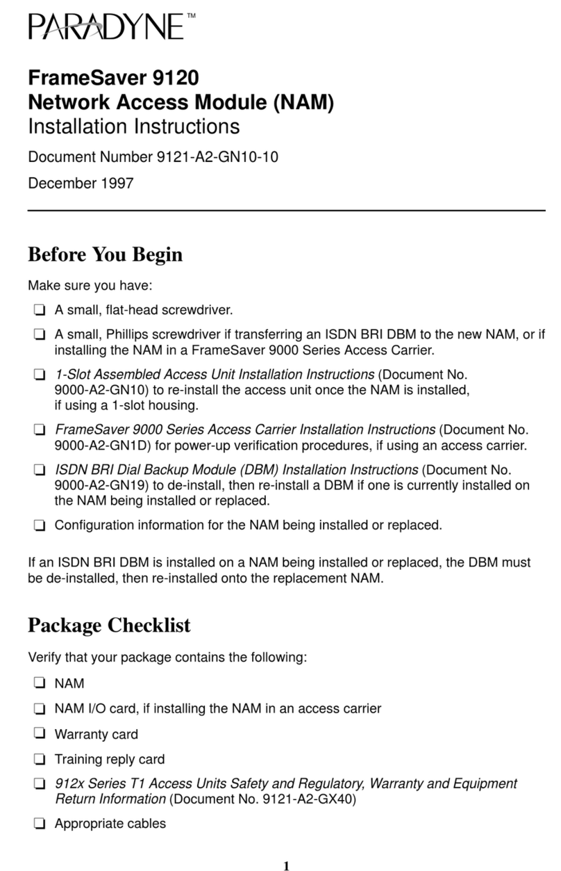 Paradyne FrameSaver 9120 Manuel utilisateur