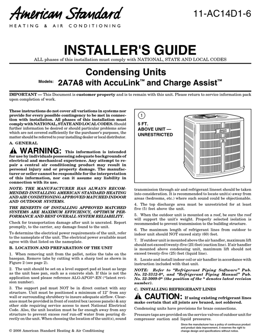 American Standard 2A7A8 Instructions de montage American Standard 2A7A8 Instructions de montage