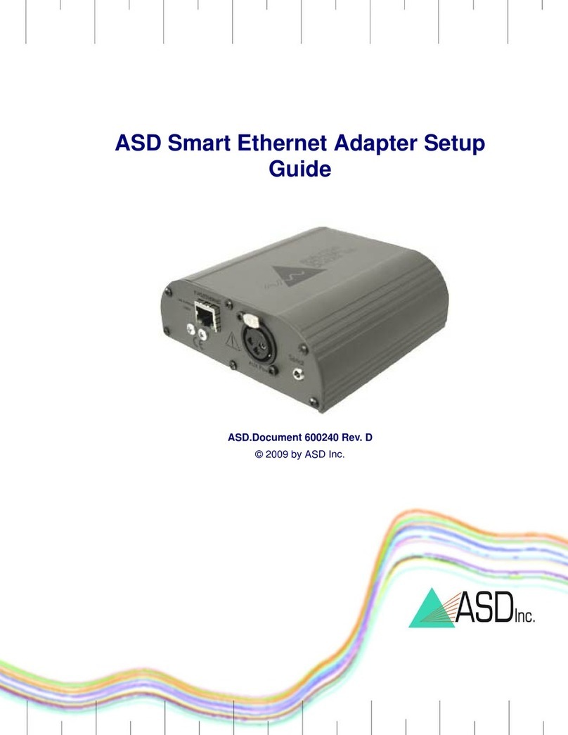 ASD Smart Ethernet Adapter Manuel utilisateur ASD Smart Ethernet Adapter Manuel utilisateur